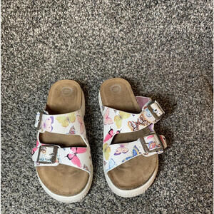 Wonder Nation Two Band Adjustable Buckle Footbed Sandals Butterfly Size 1